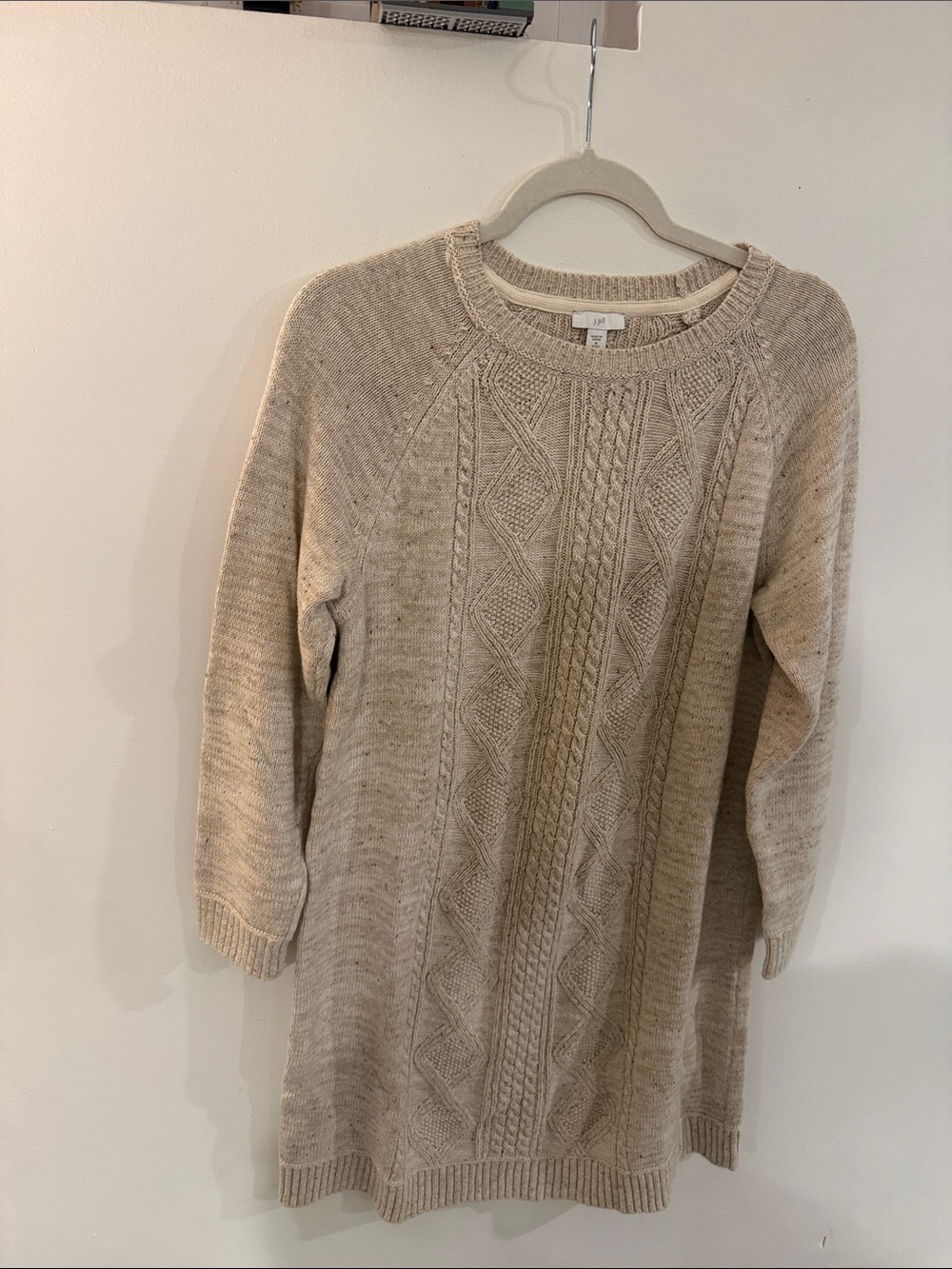 Beige Cable Knit Sweater Dress NWT